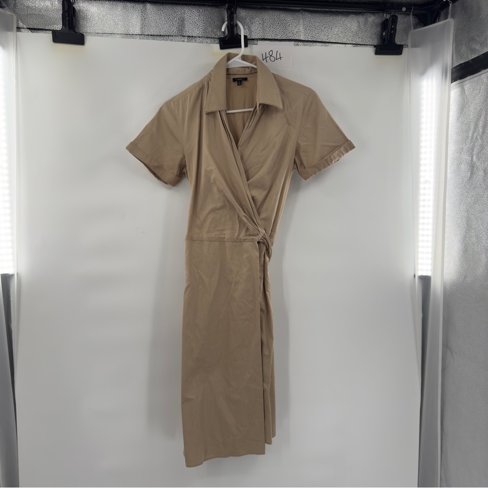 Talbots brown faux wrap dress size 8
